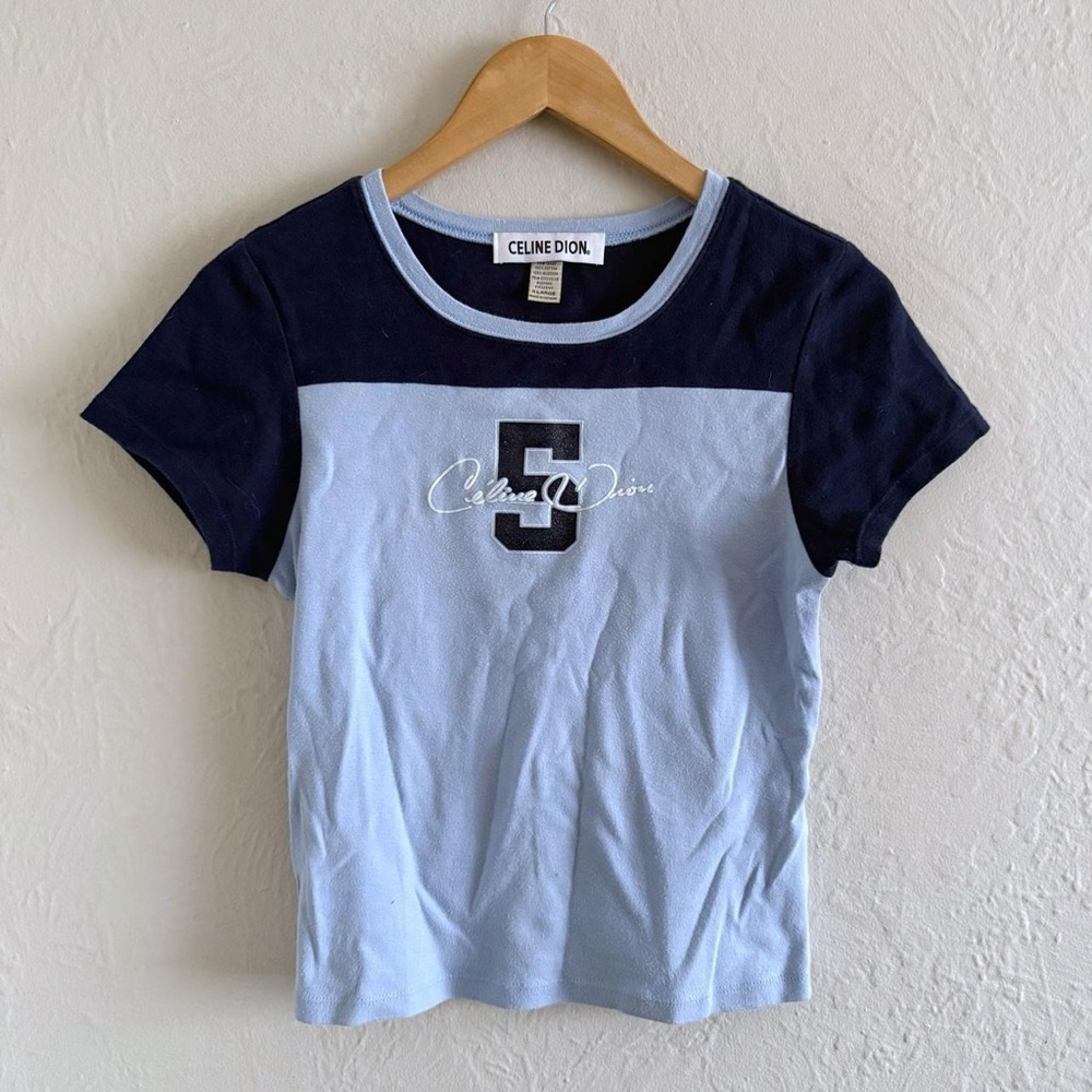 Vintage Céline Dion Blue Graphic Tee Size XL